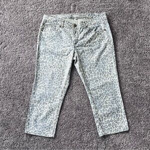 Jordache Skinny Crop Leopard Animal Print Pants Womens Plus Size 14